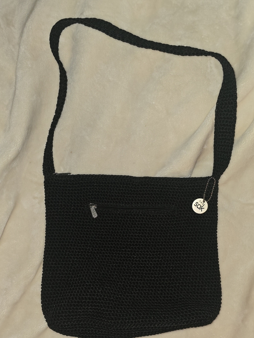 Black Crochet Bag - Casual Everyday Shoulder Bag